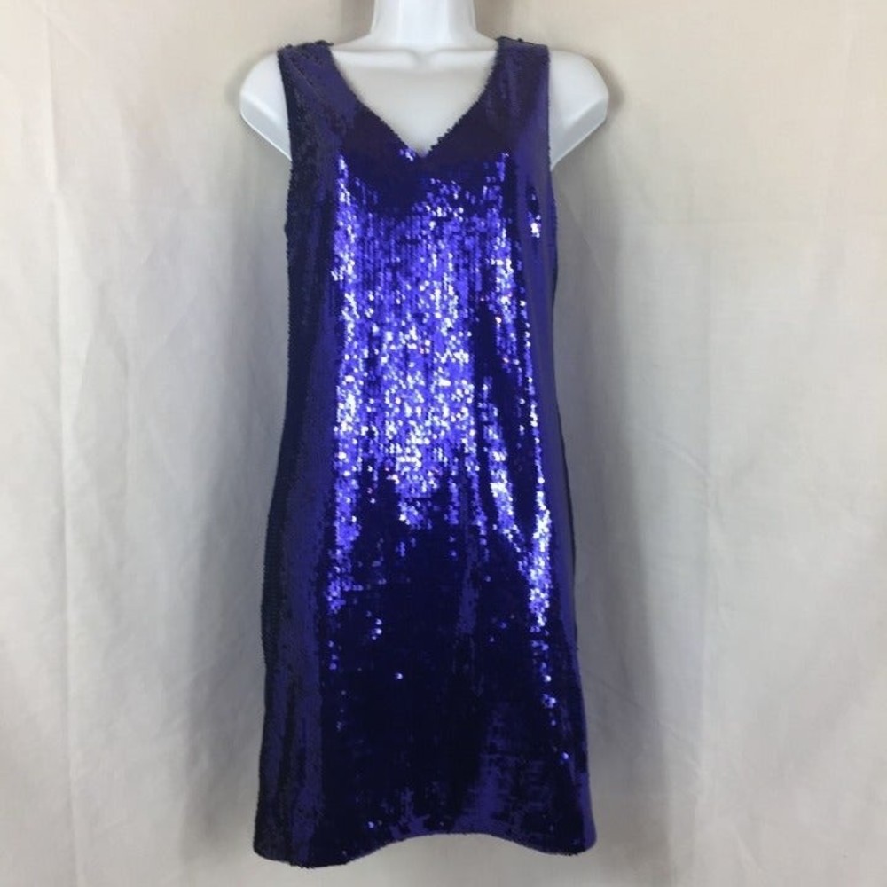 Banana Republic Women's M Purple Sequined Tayloring Sample Dress
